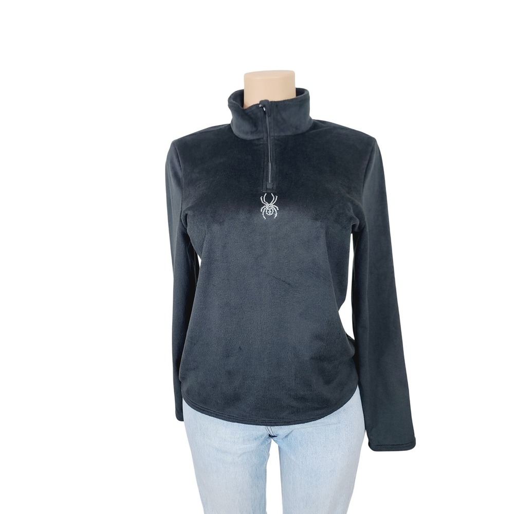 Spyder, Shimmer bug Fleece Soft Touch half Zip Women's, Size L, Black